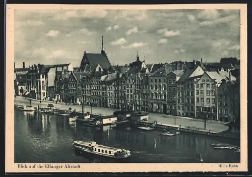AK Elbing, Blick auf die Altstadt mit Flusspartie