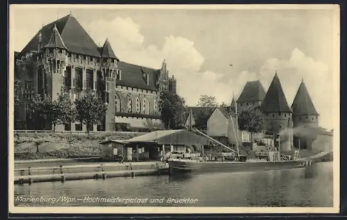 AK Marienburg / Malbork, Hochmeisterpalast & Brücktor