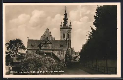 AK Danzig, Müllerwerkshaus m. St. Katharinenkirche