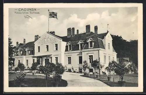AK Cadinen, Kaiserliches Schloss mit Vorgarten