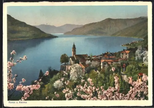 AK Ronco-s-Ascona, Teilansicht mit Kirche