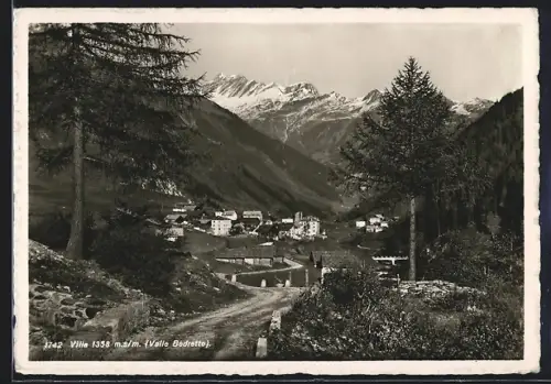 AK Villa, Ansicht des Ortes im Valle Bedretto