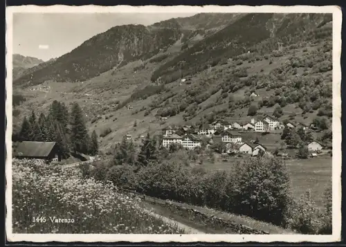 AK Varenzo, Panorama mit Blumenwiese