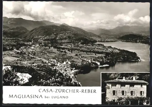 AK Magliasina bei Lugano, Casa-Zürcher-Reber, Panorama