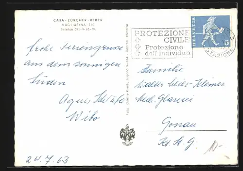 AK Magliasina bei Lugano, Casa-Zürcher-Reber, Panorama