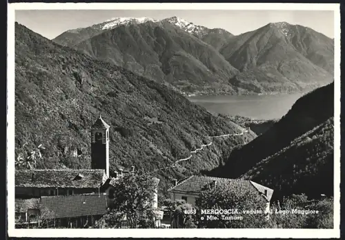 AK Mergoscia, veduta sul Lago Maggiore, Kirche von oben