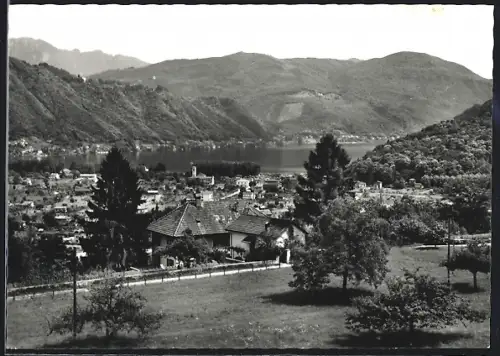 AK Pura, Gott-hilft-Häuser mit Blick gegen den Luganersee