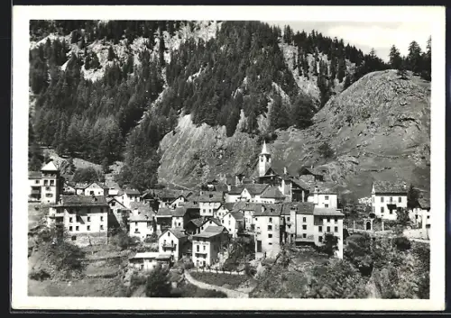 AK Fusio /Valle Maggia, Panorama mit Bäumen