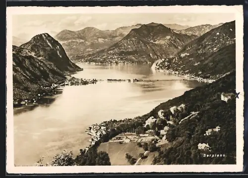 AK Serpiano, Panoramablick mit See