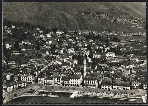 AK Ascona /Lago Maggiore, Ortsansicht aus der Vogelschau