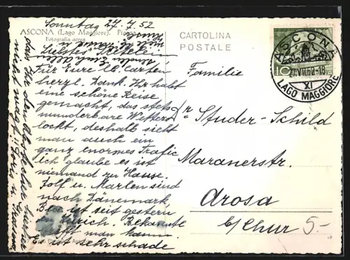 AK Ascona /Lago Maggiore, Ortsansicht aus der Vogelschau