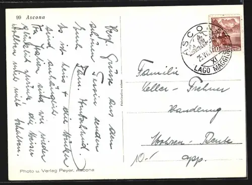 AK Ascona, Blick auf die Ortschaft