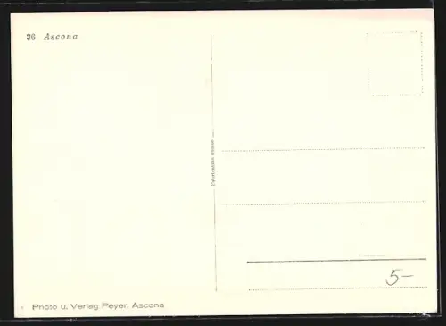 AK Ascona, Ortsansicht gegen Gebirgsmassiv