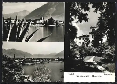 AK Ascona, Partien vom Hotel Seeschloss, Bes. Fam. Willy Ris-Isell
