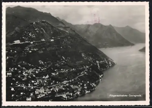 AK Castagnola, Ortsansicht vom Flugzeug aus