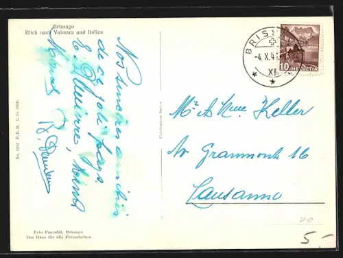 AK Brissago, Blick nach Valmara und Italien