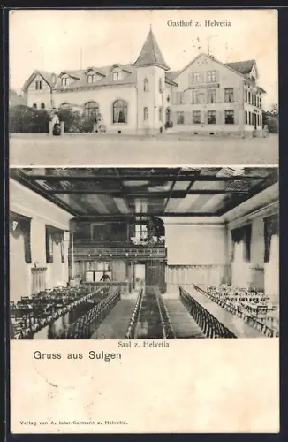 AK Sulgen, Gasthof zur Helvetia mit Saal
