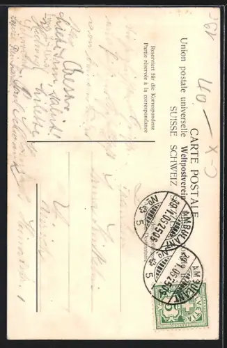 AK Sulgen, Gasthof zur Helvetia mit Saal