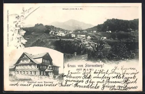 AK Sternenberg, Gasthof zum Sternen und Panorama mit Hörali