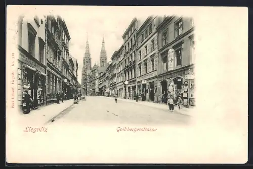 AK Liegnitz, Geschäfte in der Goldbergerstrasse