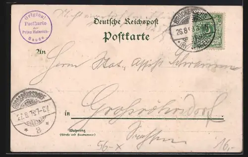 Glitzer-Perl-AK Prinz Heinrich-Baude, Grosser Teich