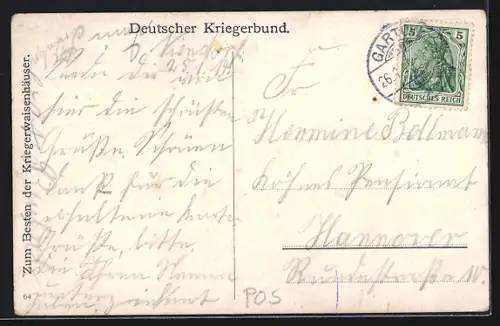 AK Samter, Blick zum Kriegerwaisenhaus, Pferdegespann