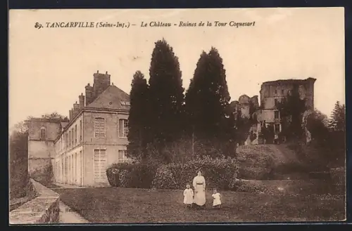 AK Tancarville /Seine-Inf., Le Château, Ruines de la Tour Coquesart