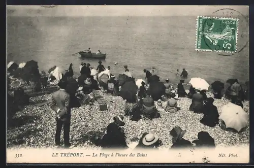 AK Le Tréport, La Plage à l`heure des Bains