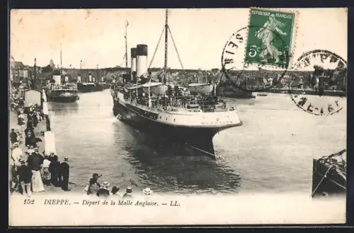 AK Dieppe, Départ de la Malle Anglaise