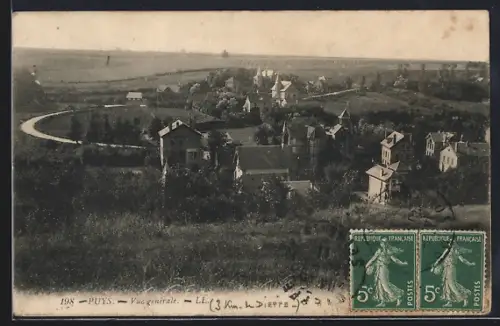 AK Puys, Vue générale du village à 3 km de Dieppe