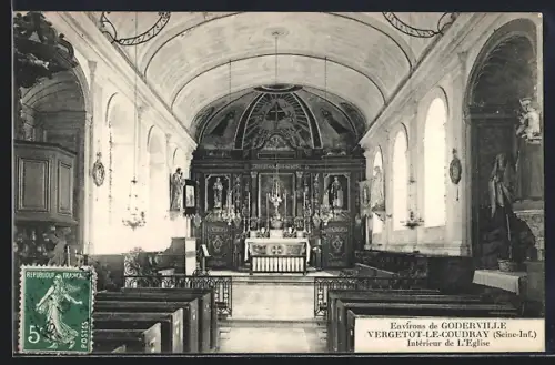 AK Vergetot-le-Coudray /Seine-Inf., Intérieur de l`Église