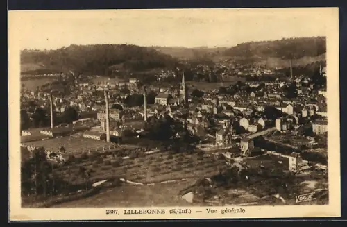 AK Lillebonne /S.-Inf., Vue générale de la ville et ses environs