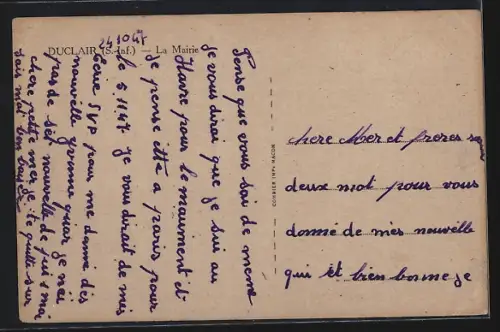 AK Duclair /S.-Inf., La Mairie