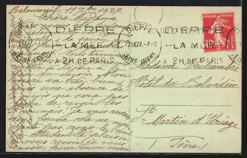 AK Belmesnil /S.-Inf., Propriété Courcelle et jardins luxuriants