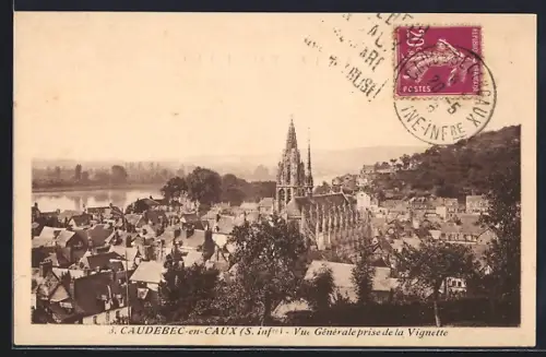 AK Caudebec-en-Caux /S.-Inf., Vue Générale prise de la Vignette