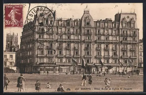 AK Dieppe, Hôtel Royal et Église St-Jacques