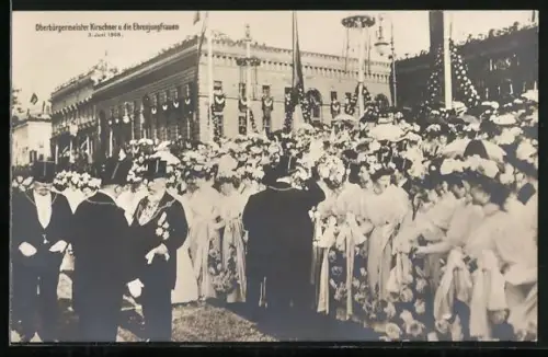 AK Berlin, Oberbürgermeister Kirschner u. die Ehrenjungfrauen