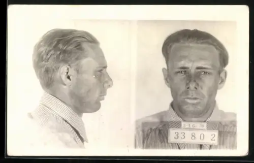 Fotografie Polizeitfoto / Fahndungsfoto / Mugshot des Einbrecher Frank Rimer aus den USA