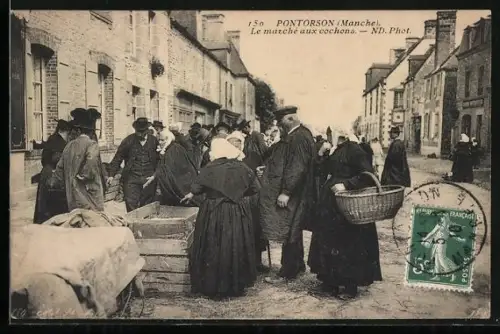 AK Pontorson /Manche, Le marché aux cochons