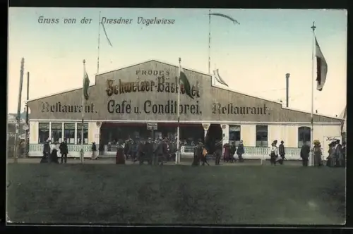 AK Fröde`s Schweizer Bäckerei Cafe auf der Dresdener Vogelwiese