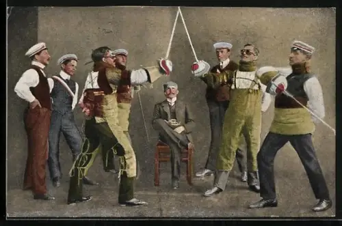 AK Heidelberger Studenten bei der Mensur