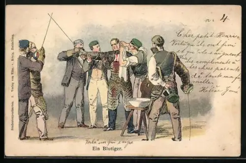 AK Ein Blutiger, Student bei einer Mensur