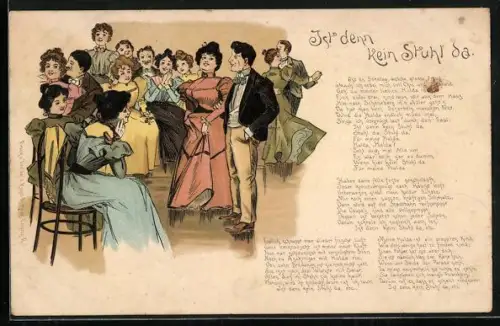 AK Paare beim Tanzen, Ist denn kein Stuhl da