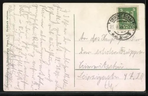 Lied-AK Hilmar Mückenberger: Bergmannsglück, Lied in Mundart, die Familie des Bergmanns in der Stube