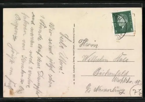 AK Konstanz a. B., Münsteransicht mit Zeppelin