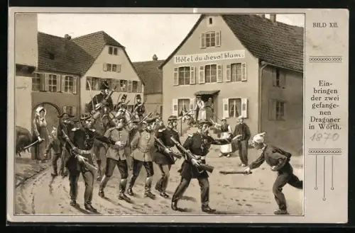 AK Einbringen der zwei gefangenen Dragoner in Wörth