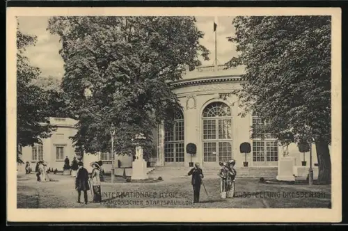 AK Dresden, Internationale Hygiene-Ausstellung 1911, Französischer Staatspavillon