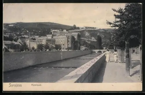 AK Sarajewo, Appelquai, Teilansicht