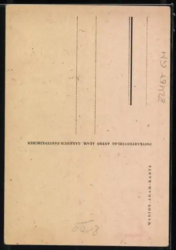 Künstler-AK Garmisch, verliebtes Paar, Kuh, Gans