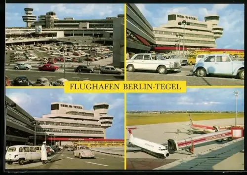 AK Berlin, Vier Motive vom Flughafen Berlin-Tegel